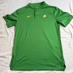 Oregon Ducks Polo Shirt Mens Small Green NCAA Football Nike Dri Fit Performance
